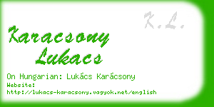 karacsony lukacs business card