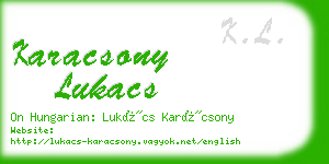 karacsony lukacs business card